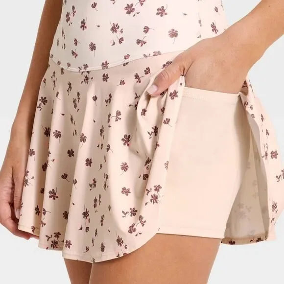 JoyLab - Women's Knit Flowy Skort - JoyLab Cream Floral M Cream - Picture 4 of 4
